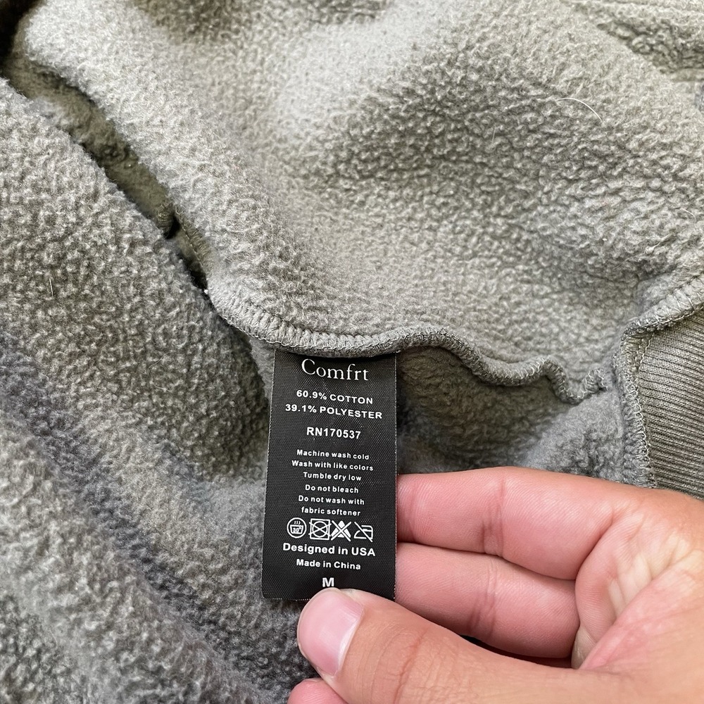 Comfrt Zip up Oversized Hoodie Sweatshirt - Charcoal/ Dark Grey Size Medium - Picture 7 of 9